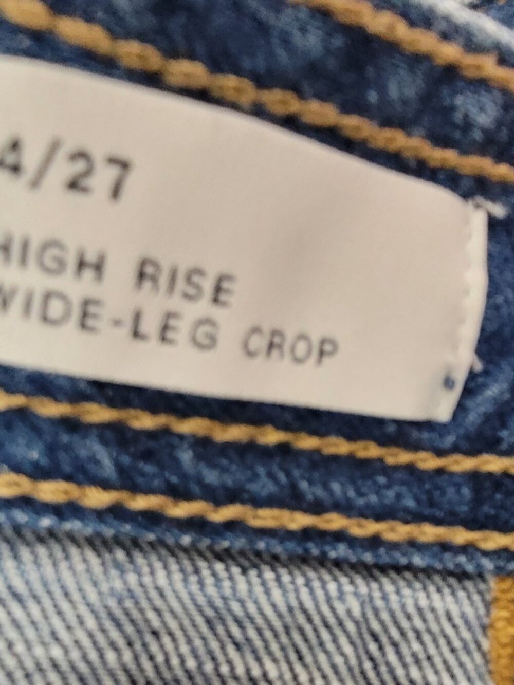 GAP Jeans Womens 4/27 Blue Stretch Denim High Rise Wide Leg Crop fits 29x26 - Picture 3 of 13